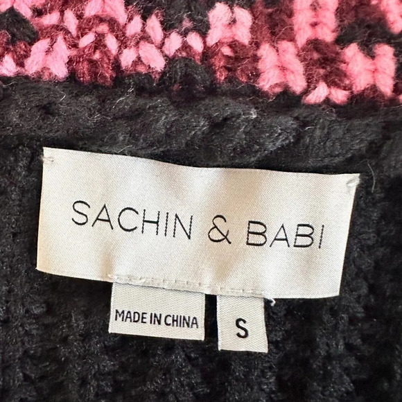 Sachin and Babi Landon Cardigan Womens Small Aztec Puff Bubble Sleeve - Picture 15 of 16
